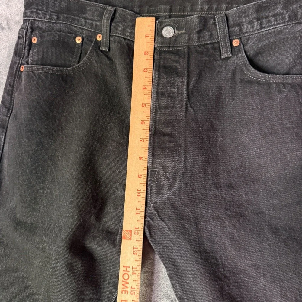 Levi's 501 Original Fit Jeans Mens 38x32 Faded Black Button Fly‎ Straight Leg